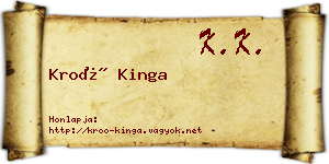 Kroó Kinga névjegykártya