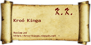 Kroó Kinga névjegykártya
